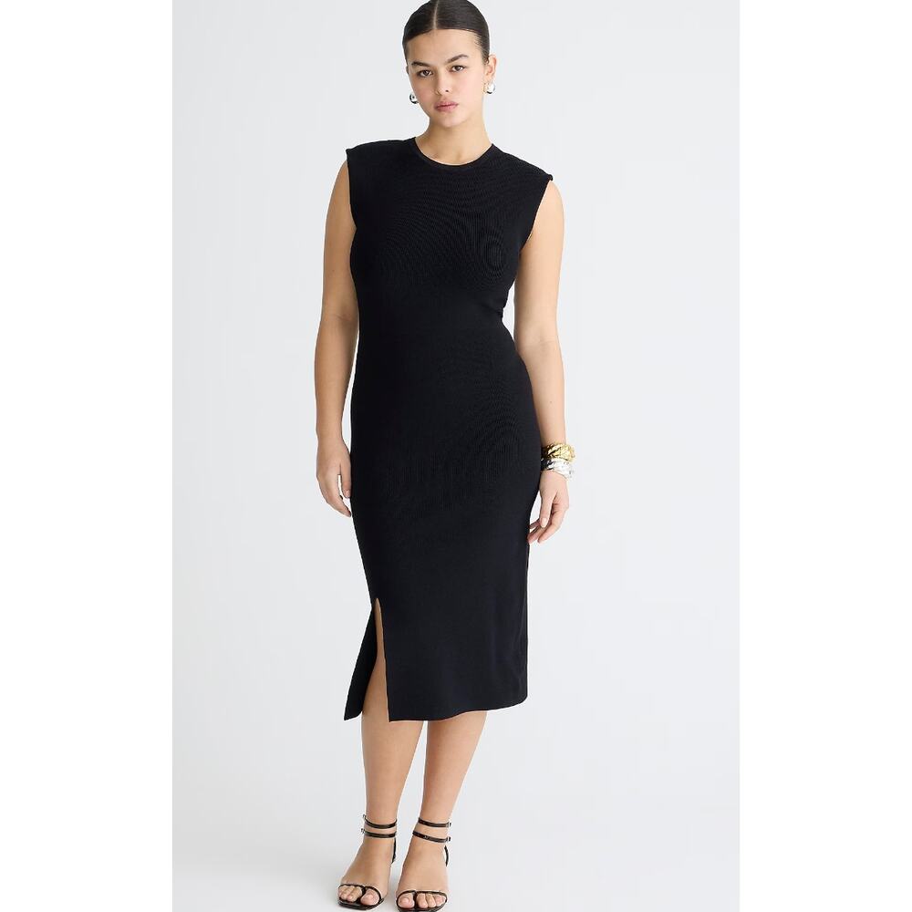 J. Crew White Midi Cap-Sleeve Split Dress - Picture 4 of 5
